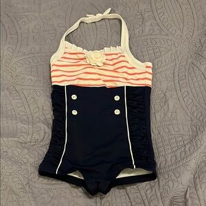 Nautical Navy and White Kids Swimwear